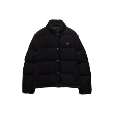 Prada Triangle-Logo Button-Up Jacket