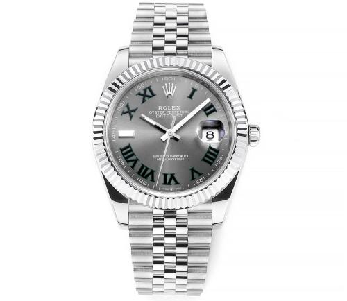 ROLEX Fluted Bezel Two Tone Datejust Collection Automatic Mechanical Movement Women's Watch 36mm Gray Dial