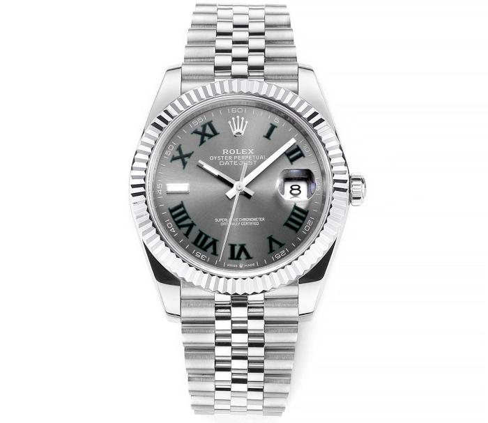 ROLEX Fluted Bezel Two Tone Datejust Collection Automatic Mechanical Movement Women's Watch 36mm Gray Dial