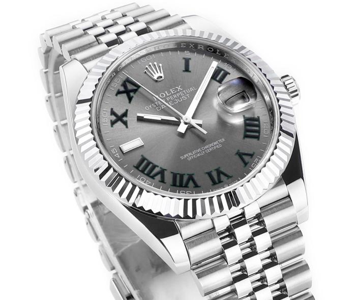 ROLEX Fluted Bezel Two Tone Datejust Collection Automatic Mechanical Movement Women's Watch 36mm Gray Dial