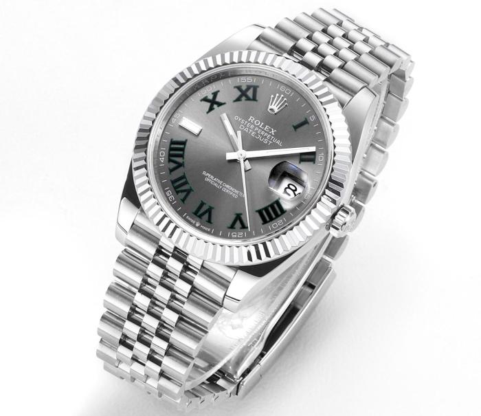 ROLEX Fluted Bezel Two Tone Datejust Collection Automatic Mechanical Movement Women's Watch 36mm Gray Dial