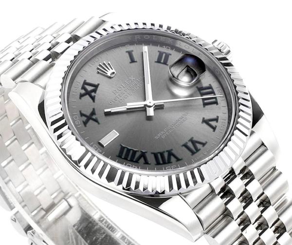 ROLEX Fluted Bezel Two Tone Datejust Collection Automatic Mechanical Movement Women's Watch 36mm Gray Dial