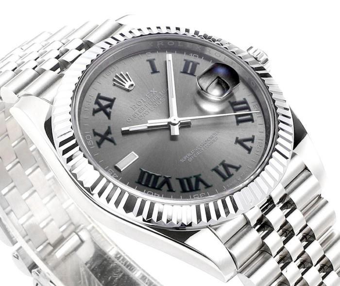 ROLEX Fluted Bezel Two Tone Datejust Collection Automatic Mechanical Movement Women's Watch 36mm Gray Dial
