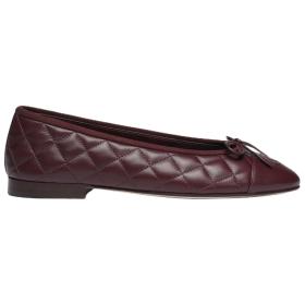 CHANEL 26P Sheepskin Casual Shoes 1CM Women's Dark Burgundy