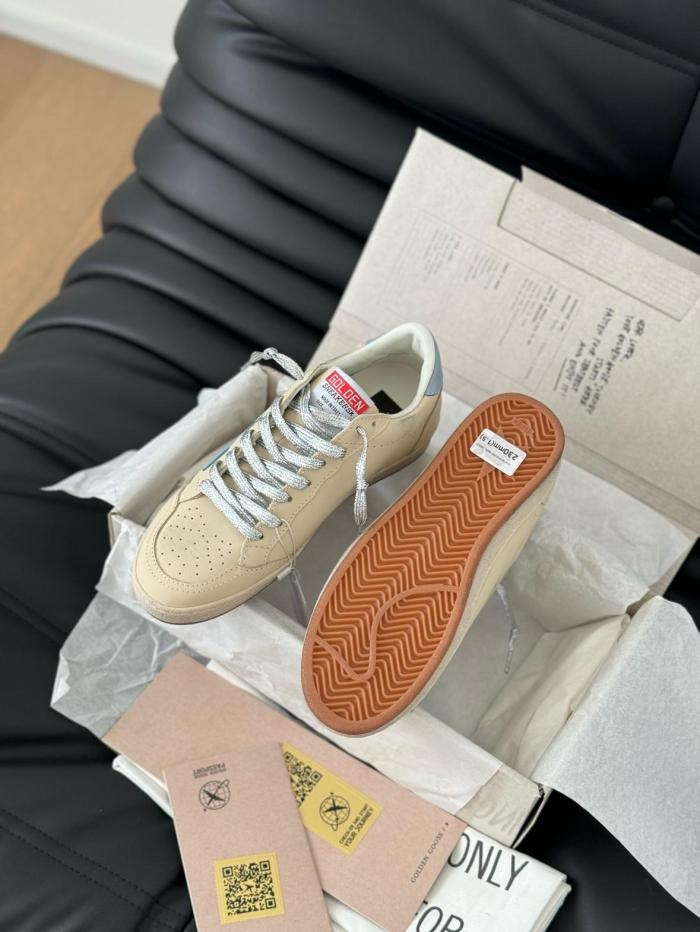 Golden Goose Ball Star Leather Low top Skateboard Shoes Women's Beige