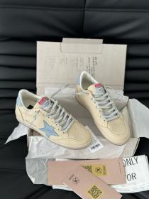 Golden Goose Ball Star Leather Low top Skateboard Shoes Women's Beige