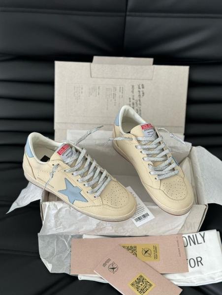 Golden Goose Ball Star Leather Low top Skateboard Shoes Women's Beige