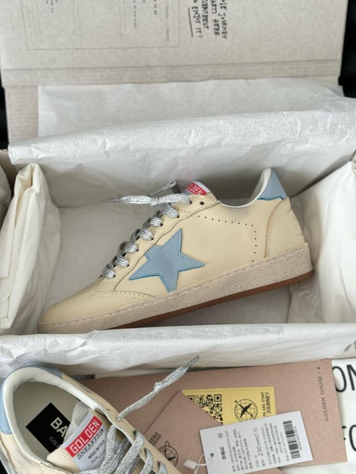 Golden Goose Ball Star Leather Low top Skateboard Shoes Women's Beige