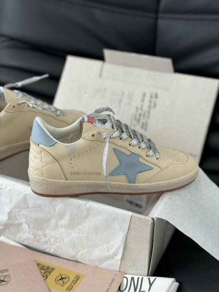 Golden Goose Ball Star Leather Low top Skateboard Shoes Women's Beige