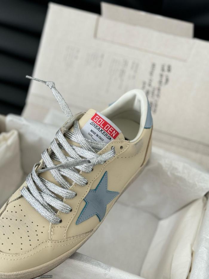 Golden Goose Ball Star Leather Low top Skateboard Shoes Women's Beige
