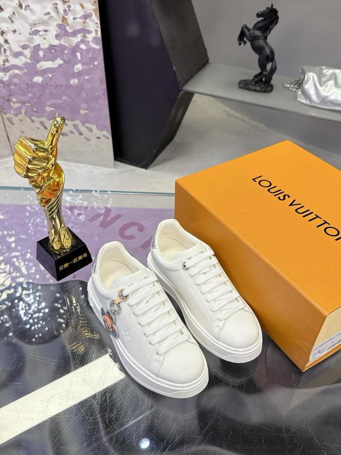 LOUIS VUITTON Time Out Low top Skateboard Shoes Women's White