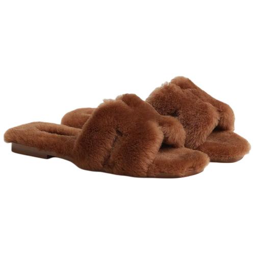 HERMES Oran Slide Slippers Women's Brown