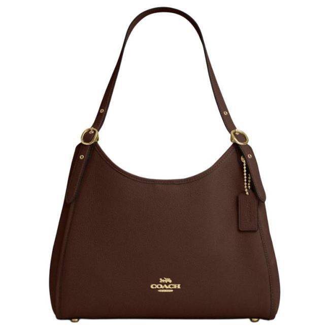 COACH Leather Shoulder Bag Large Women's Maple CAQ86-IMMPL L31.11*W13.97*H26.03 cm