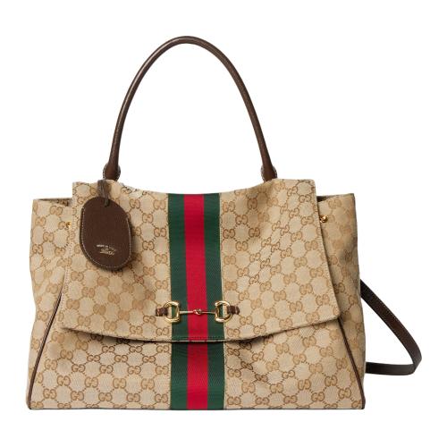 GUCCI GG Canvas One Shoulder Handbag Large Women's Sand & Brown 875019-FAFV9-9653 L37*W13*H29 cm
