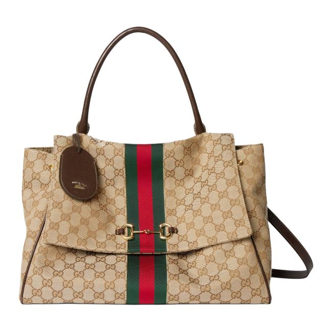 GUCCI GG Canvas One Shoulder Handbag Large Women's Sand & Brown 875019-FAFV9-9653 L37*W13*H29 cm