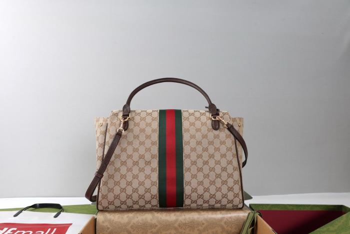GUCCI GG Canvas One Shoulder Handbag Large Women's Sand & Brown 875019-FAFV9-9653 L37*W13*H29 cm