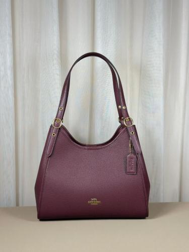 COACH Leather Shoulder Bag Large Women's Maple CAQ86-IMMPL L31.11*W13.97*H26.03 cm