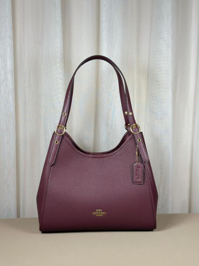 COACH Leather Shoulder Bag Large Women's Maple CAQ86-IMMPL L31.11*W13.97*H26.03 cm