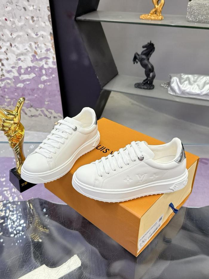 LOUIS VUITTON Time Out Low top Skateboard Shoes Women's White