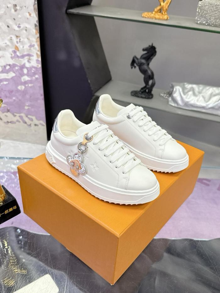 LOUIS VUITTON Time Out Low top Skateboard Shoes Women's White