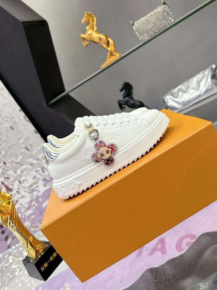 LOUIS VUITTON Time Out Low top Skateboard Shoes Women's White