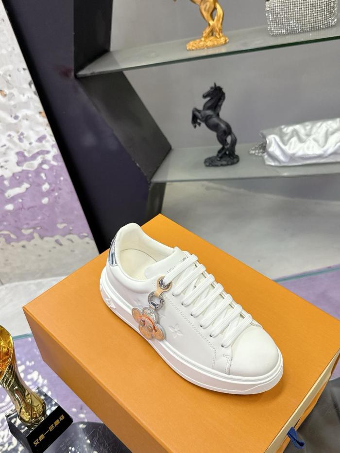 LOUIS VUITTON Time Out Low top Skateboard Shoes Women's White