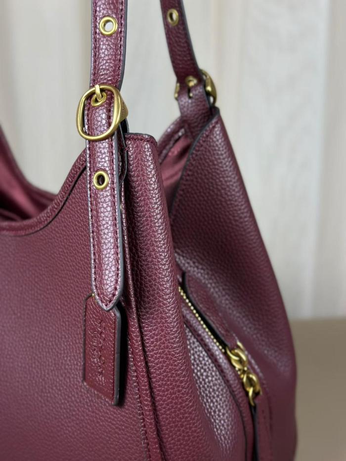 COACH Leather Shoulder Bag Large Women's Maple CAQ86-IMMPL L31.11*W13.97*H26.03 cm