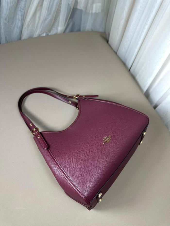 COACH Leather Shoulder Bag Large Women's Maple CAQ86-IMMPL L31.11*W13.97*H26.03 cm
