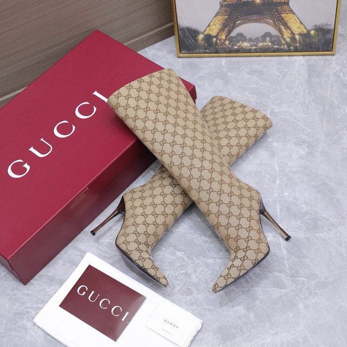 GUCCI Bombshell Over the knee Boots 11cm Women's Sandy Brown