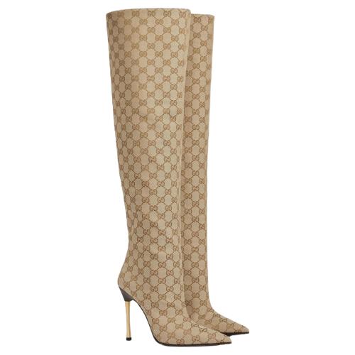 GUCCI Bombshell Over the knee Boots 11cm Women's Sandy Brown