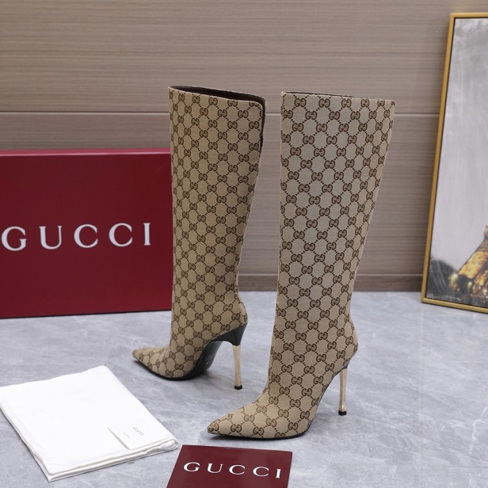 GUCCI Bombshell Over the knee Boots 11cm Women's Sandy Brown