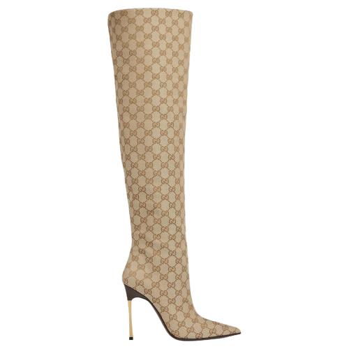 GUCCI Bombshell Over the knee Boots 11cm Women's Sandy Brown