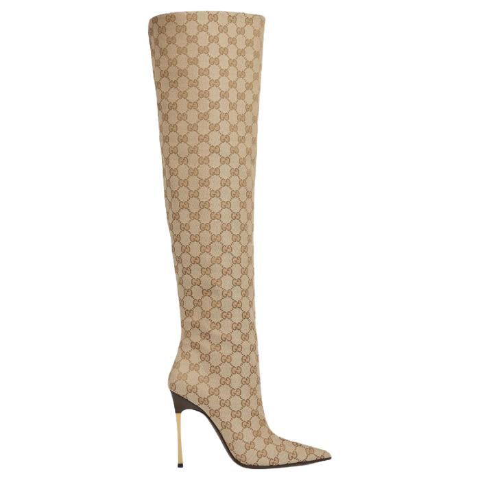 GUCCI Bombshell Over the knee Boots 11cm Women's Sandy Brown
