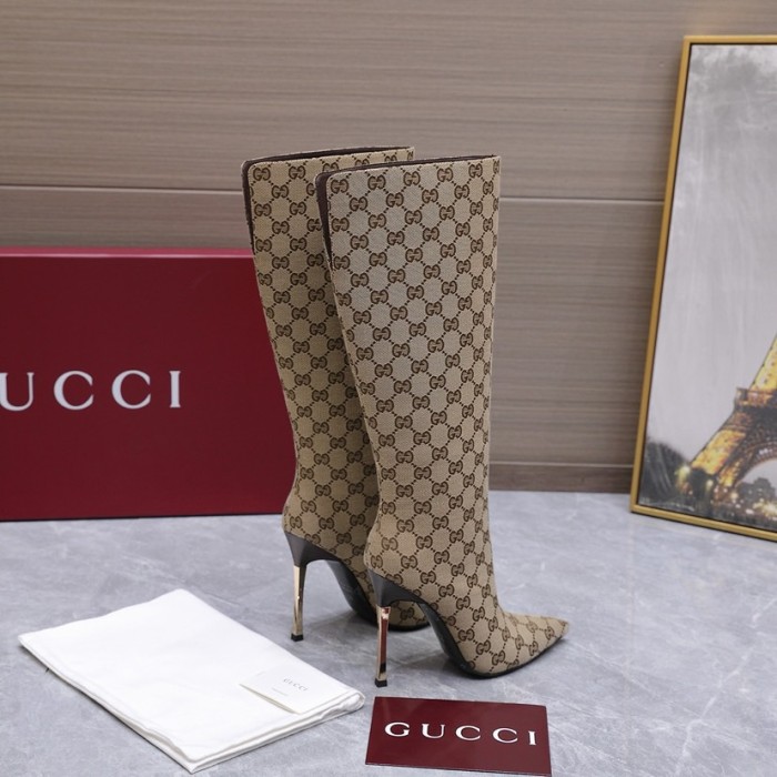 GUCCI Bombshell Over the knee Boots 11cm Women's Sandy Brown