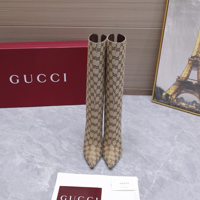 GUCCI Bombshell Over the knee Boots 11cm Women's Sandy Brown