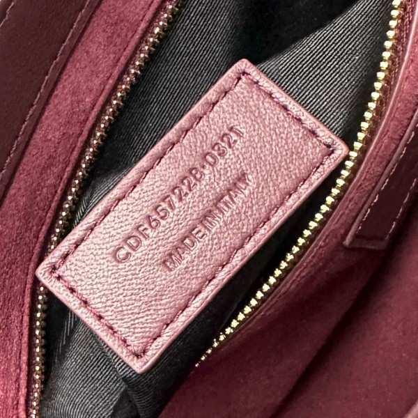 SAINT LAURENT Le 5 A 7 Patent Leather Hobo Bag, Saddle Bag, Handbag, Shoulder Bag Mini Women's Dark Burgundy 657228-B870W-6413 L23 W6.5 H16cm