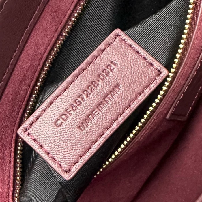 SAINT LAURENT Le 5 A 7 Patent Leather Hobo Bag, Saddle Bag, Handbag, Shoulder Bag Mini Women's Dark Burgundy 657228-B870W-6413 L23 W6.5 H16cm