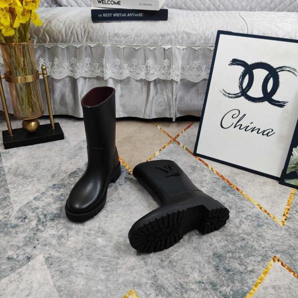LOUIS VUITTON Drops Rain Boots Women's Black