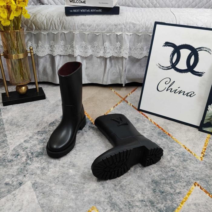 LOUIS VUITTON Drops Rain Boots Women's Black