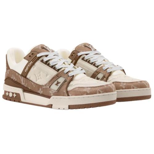 LOUIS VUITTON Trainer Cow Leather Low top Skateboard Shoes Brown