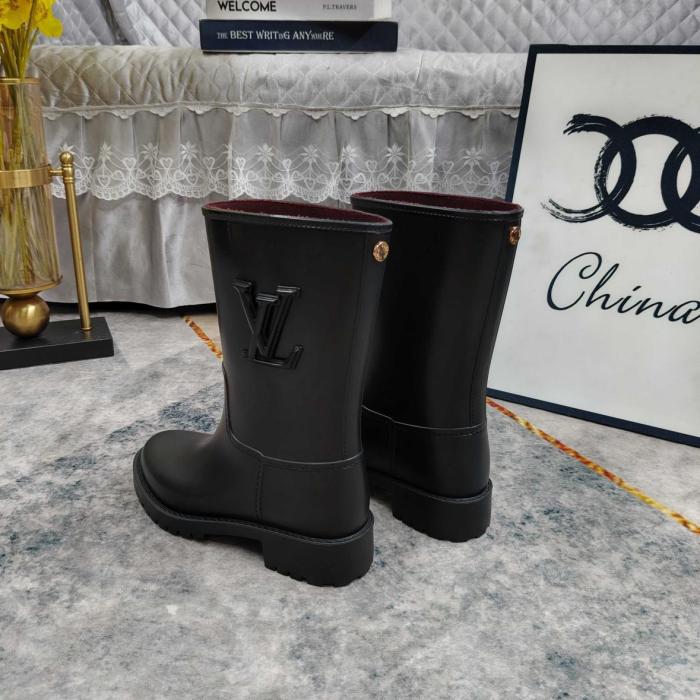 LOUIS VUITTON Drops Rain Boots Women's Black