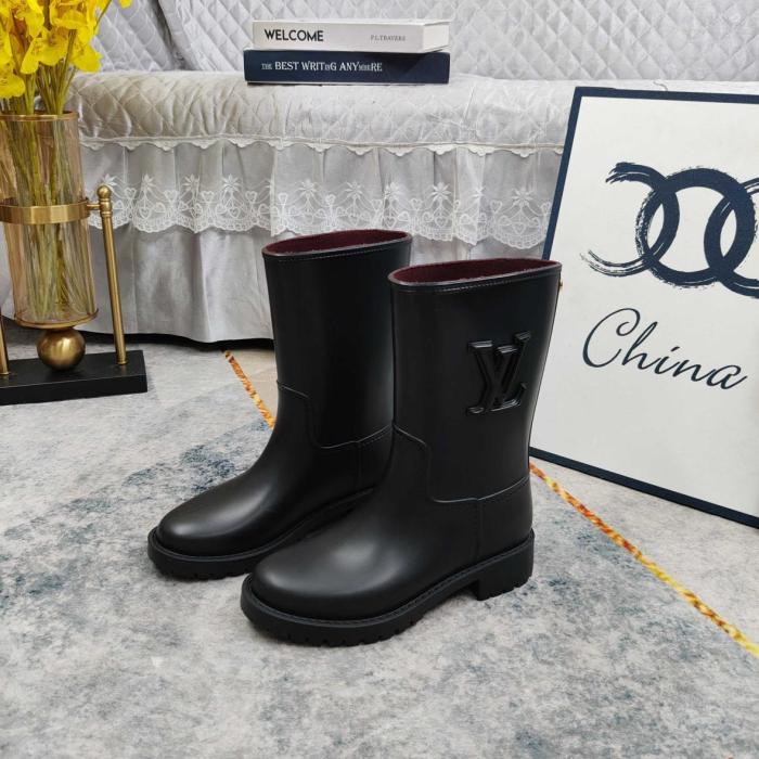 LOUIS VUITTON Drops Rain Boots Women's Black