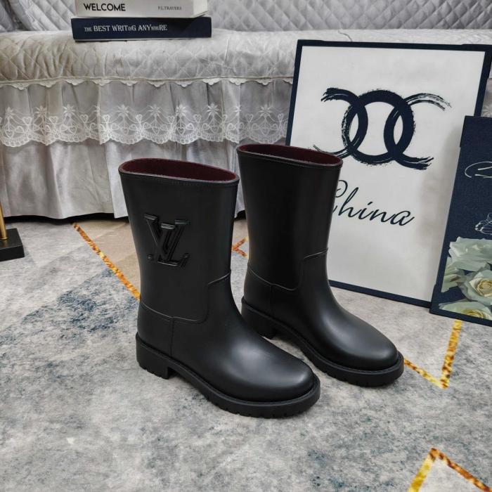 LOUIS VUITTON Drops Rain Boots Women's Black