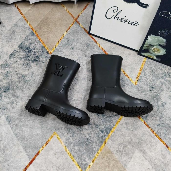 LOUIS VUITTON Drops Rain Boots Women's Black