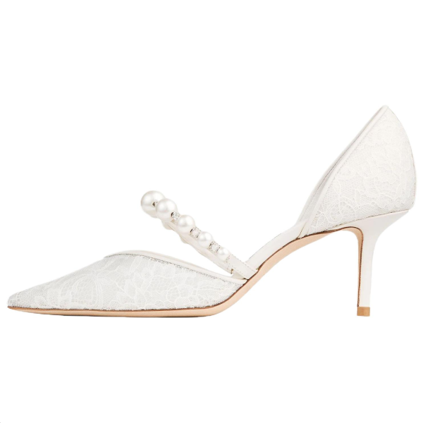 Jimmy Choo Aurelie Slim Heel High Heels 6.5cm Women's Ivory