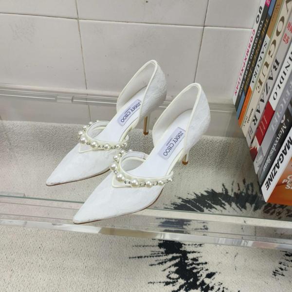 Jimmy Choo Aurelie Slim Heel High Heels 6.5cm Women's Ivory