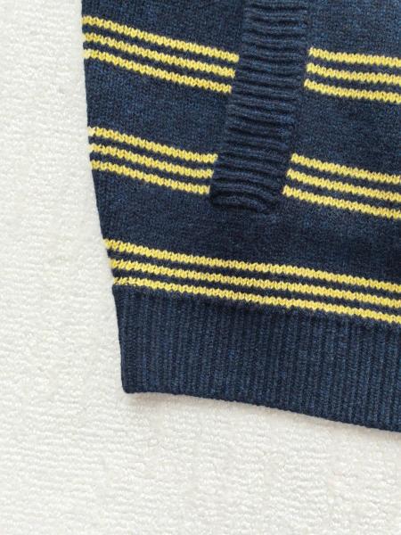 MIU MIU Sweaters Women's Marine Blue & Yellow Lapel Moderate Straight Fit