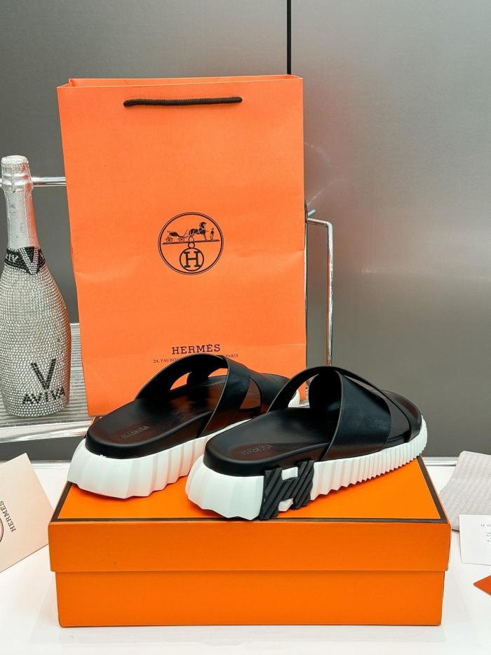 HERMES Infra Slide Slippers Black