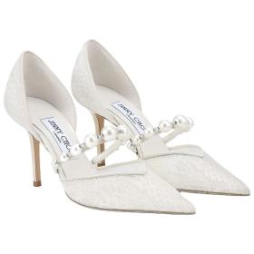 Jimmy Choo Aurelie Slim Heel High Heels 8.5cm Women's White