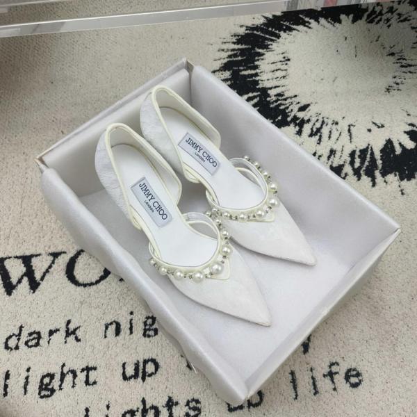 Jimmy Choo Aurelie Slim Heel High Heels 6.5cm Women's Ivory